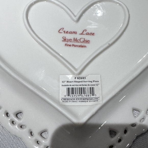 ✨ Vintage Skye McGhie Heart-Shaped Lace Serving Plate – Cottage-Chic Romance! ✨ - Picture 15 of 16